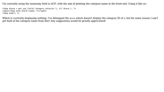 Wordpress: ACF: Display category name using taxonomy field смотреть онлайн
