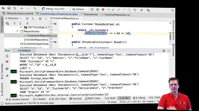 C# Clean Arch Entity Framework Core 2018 | S4P17 | Looking at the SQL Query for ReadById смотреть онлайн
