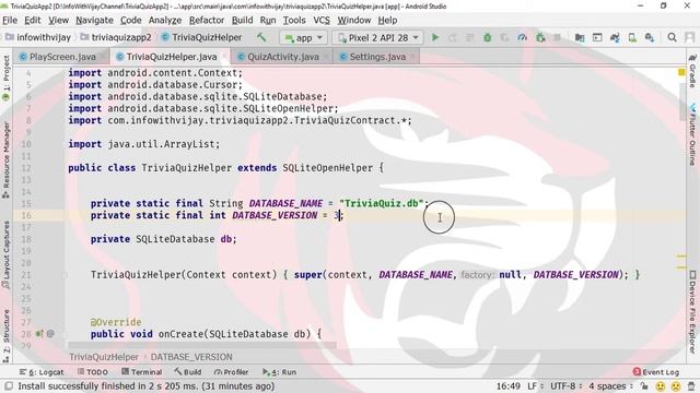 How to make Quiz App in Android Studio | Quiz App in Android | Adding More questions Part 38 смотреть онлайн