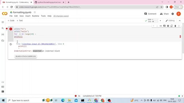 IndentationError: expected an indented block смотреть онлайн