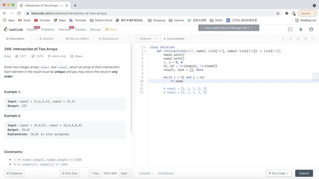 LeetCode in Python 349. Intersection of Two Arrays | Two Pointers Approach - Michelle小梦想家 смотреть онлайн