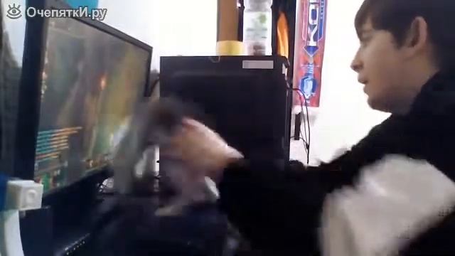 Котенок играет в игру на компьютере смотреть онлайн