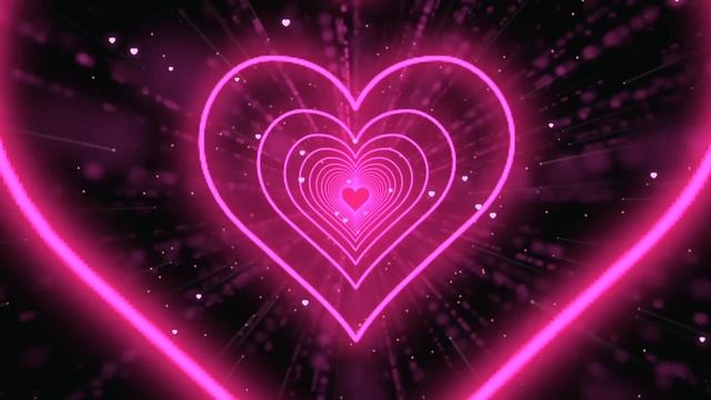 Heart Tunnel?Heart Background | Neon Lights Love Heart Tunnel Loop | Corazones Blanco Y Negro