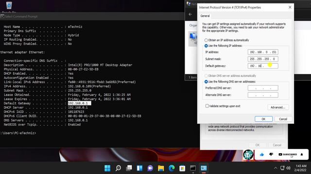 How to Assign a Static IP Address in windows 11 [ QUICK AND EASY FIX ] | eTechniz.com 👍 смотреть онлайн