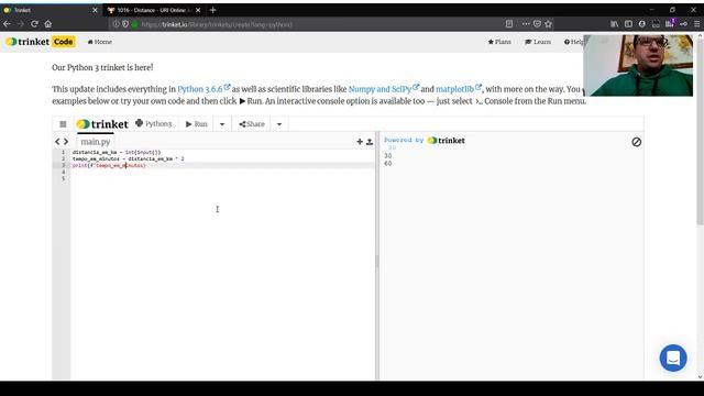 1016 - Distância - URI Online Judge - Python 3 смотреть онлайн