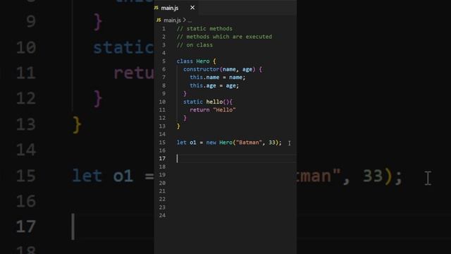 Javascript : Class Static method смотреть онлайн