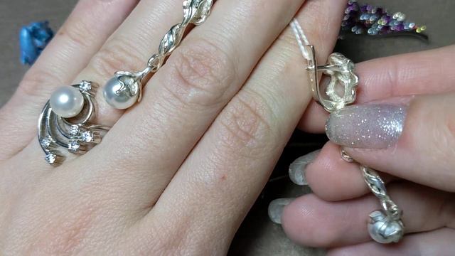 Серебряные украшения с жемчугом смотреть онлайн