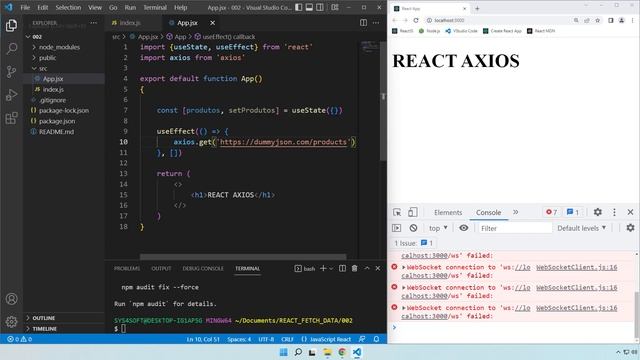 REACT FETCH DATA #003 ADICIONAR AXIOS E EXEMPLO BÁSICO смотреть онлайн