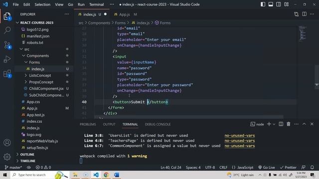 #10. Forms - React JS Tutorial for Beginners 2023 смотреть онлайн
