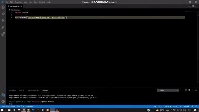 QR CODE GENERATOR USING PYTHON смотреть онлайн