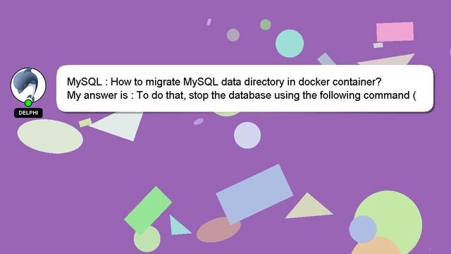 MySQL : How to migrate MySQL data directory in docker container? смотреть онлайн