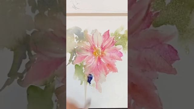Dahlia, Watercolor Demonstration. смотреть онлайн