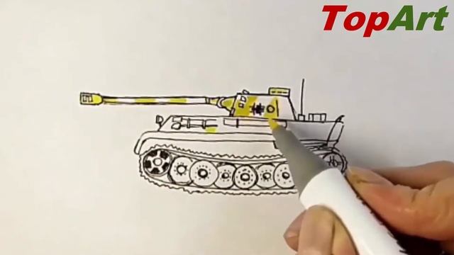 Как Нарисовать танк ПАНТЕРА/How to Draw a Panther Tank смотреть онлайн