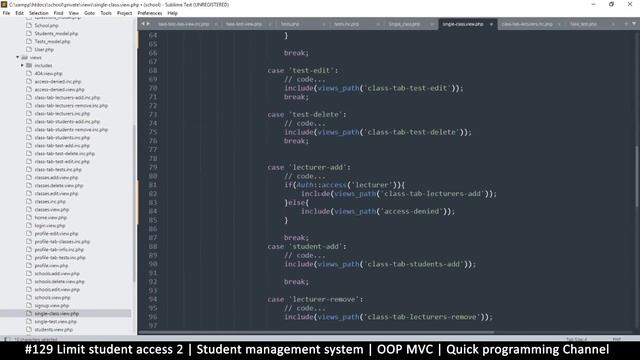 #129 Student access 2 | Student management system in PHP | OOP MVC | Quick programming tutorial смотреть онлайн