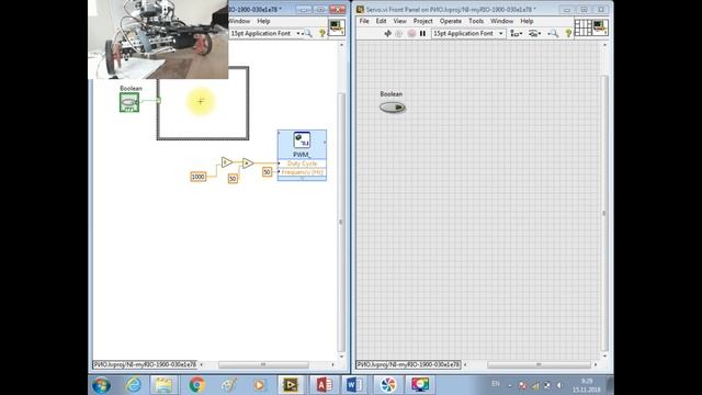 Урок 6. Управление сервоприводом на NI MyRIO