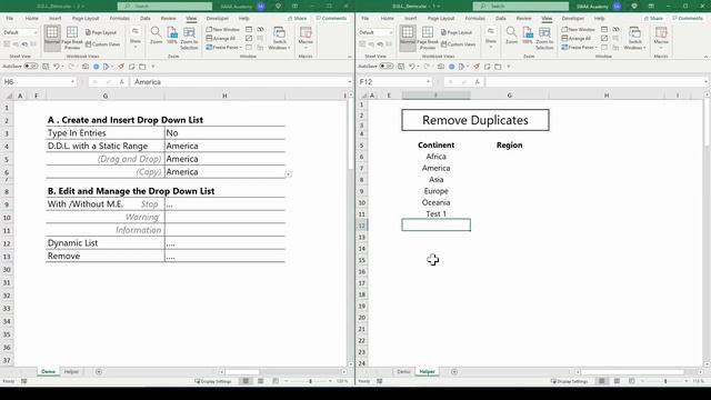 Excel Drop Down List Tutorial