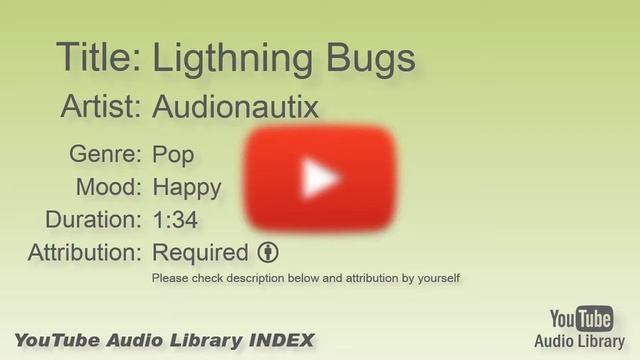 Ligthning Bugs Audionautix Pop Happy YouTube Audio Library BGM смотреть онлайн