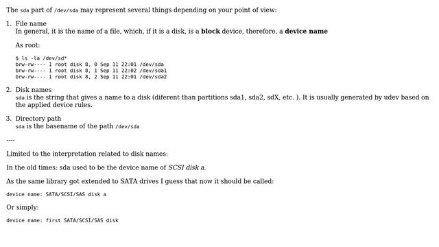 Unix & Linux: Drive name? What is the correct term for the "sda" part of "/dev/sda"? смотреть онлайн