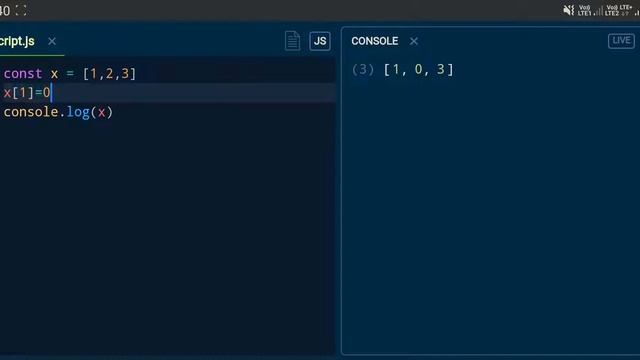 Const in JavaScript | Constant | var let const | Example смотреть онлайн