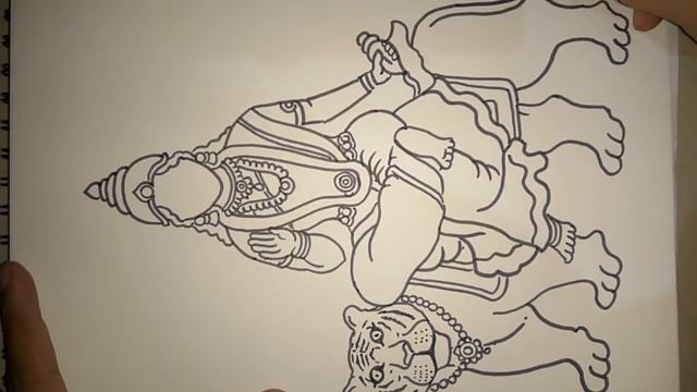 How to draw Maa Durga directly using black sketch / Easy Drawing of maa Durga for beginners part 1 смотреть онлайн