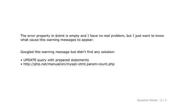 MySQL : "Property access is not allowed yet" warning when using prepared statement смотреть онлайн