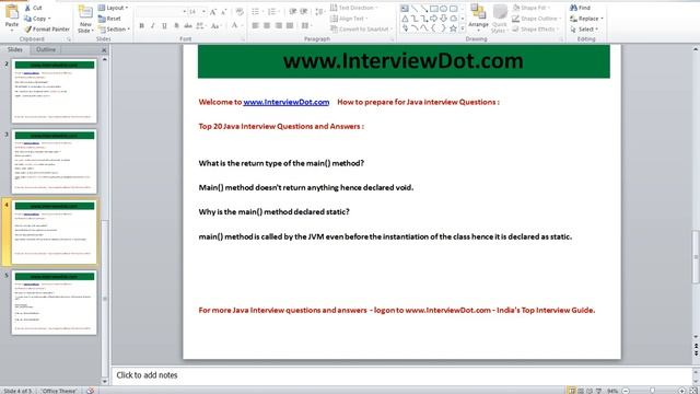 java interview question and answer why main method declared as static смотреть онлайн