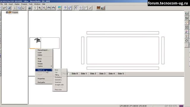 BiesseWorks Import DXF Geometry смотреть онлайн