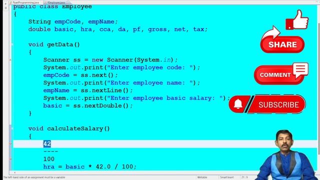 Java Class Employee | Define a class employee | Calculate gross and net salary | Calculate Tax смотреть онлайн