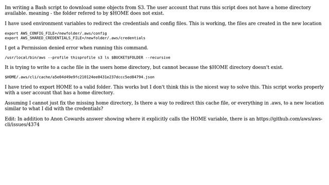 DevOps & SysAdmins: awscli redirect cache file to another directory смотреть онлайн