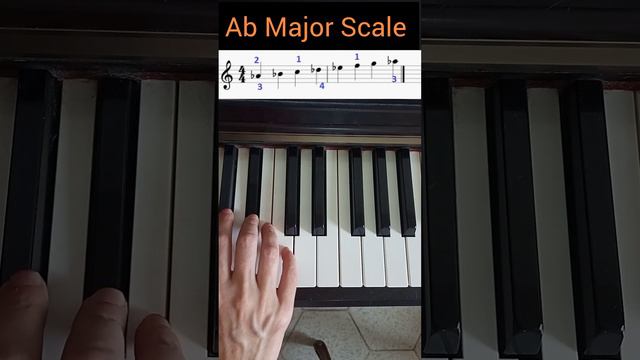 Ab Major Scale 😊-PIANO FINGERING-🎹😉#piano #musictheory смотреть онлайн