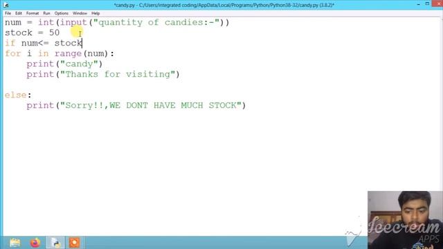 CANDY SHOP PROGRAM IN PYTHON | INTEGRATED CODING | 15 смотреть онлайн