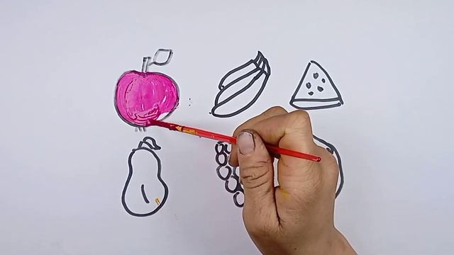 How to draw fruits for kids | Сурет салу жемістер | Легкий рисунок фрукты для детей смотреть онлайн
