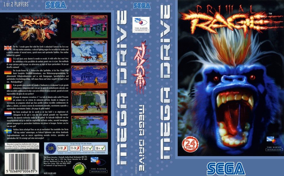 Sega Mega Drive 2 (Smd) 16-bit Primal Rage Полное Прохождение