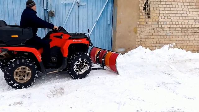 Испытание изготовленного отвала на квадроцикл BRP OUTLANDER смотреть онлайн