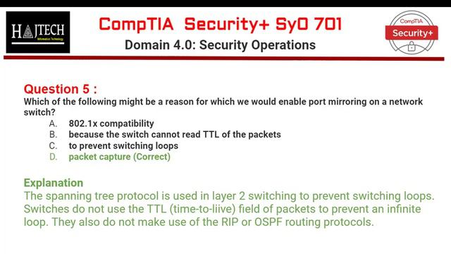4.1 Security+ SY0-701 Practice Exam Questions Question and answer смотреть онлайн