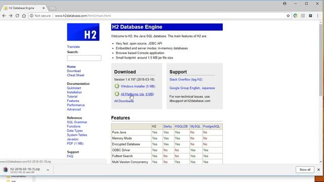 Install H2 database Tutorial смотреть онлайн
