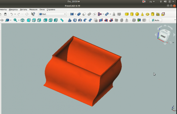 3D FreeCAD . Part, Соединение  фигур с одновременной обрезкой выступающих излишков.