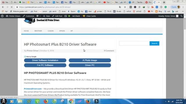 HP Photosmart Plus B210 Driver Software смотреть онлайн