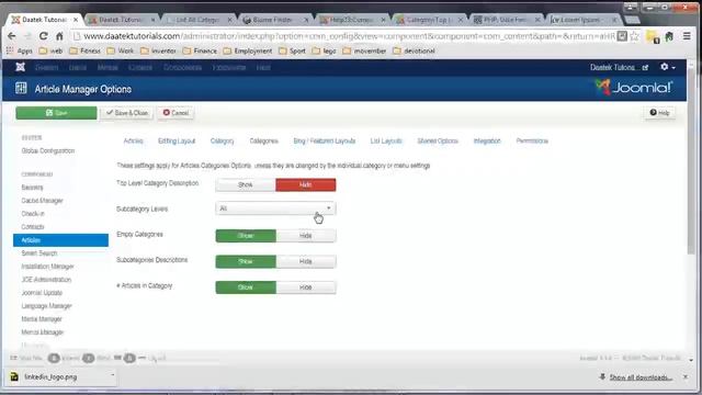 Joomla 3 Tutorials: Article Options: Categories Tab смотреть онлайн
