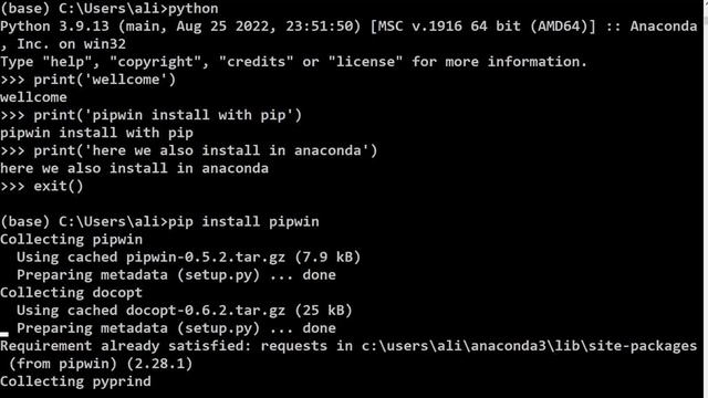 pipwin install with pip in python смотреть онлайн