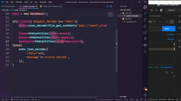 #2 PHP api with jwt || Create User Api || php api with jsonwebtoken