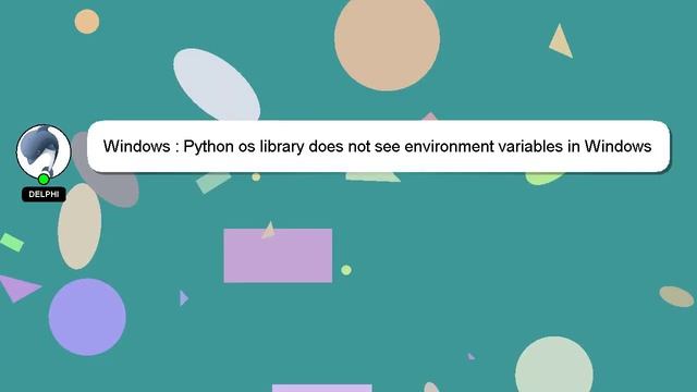 Windows : Python os library does not see environment variables in Windows смотреть онлайн