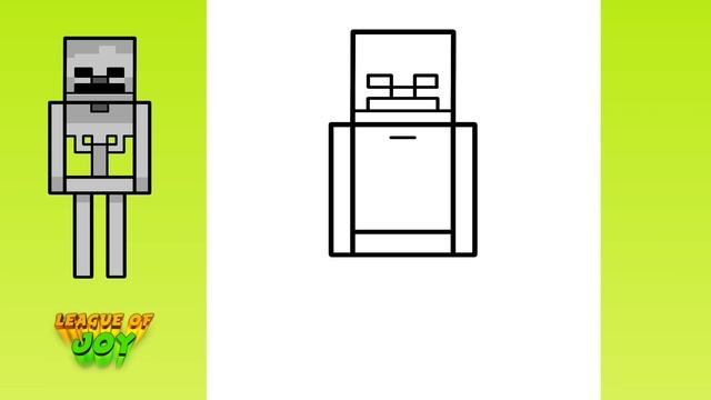 How to DRAW MINECRAFT SKELETON easy смотреть онлайн