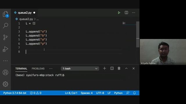 Struktur Data - Penerapan Queue dalam list atau array menggunakan Python смотреть онлайн