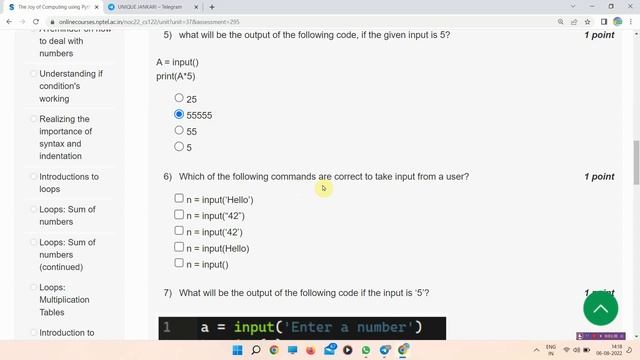 NPTEL The Joy of Computing using Python Assignment 2 Answers [July 2022] | Unique Jankari смотреть онлайн