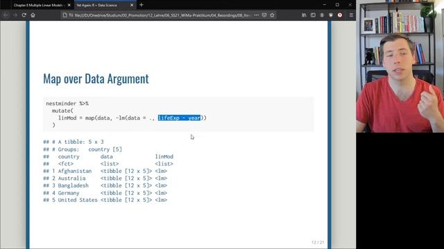 Yet Again: R + Data Science: Lecture 8 - Multiple Linear Models via Maps or Iteration in R смотреть онлайн