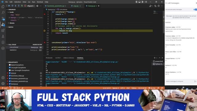 Fullstack - Clase 28 - Python: Funciones, parámetros, args, kwargs y listas смотреть онлайн