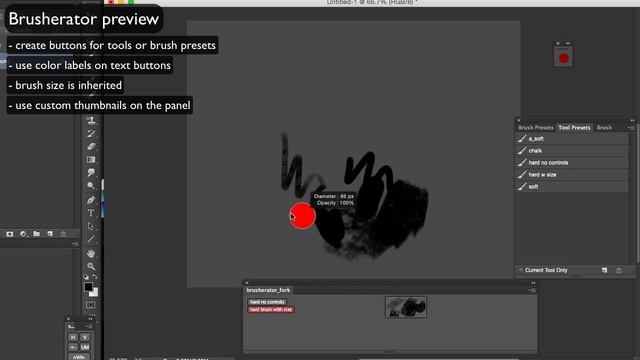 Brusherator panel preview (Photoshop CC/CC2014/CC2015) смотреть онлайн