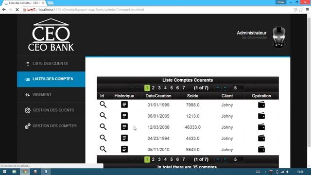 CEO - BANK Java EE-JSF Gestion Banque Projet UNICE 2015 смотреть онлайн