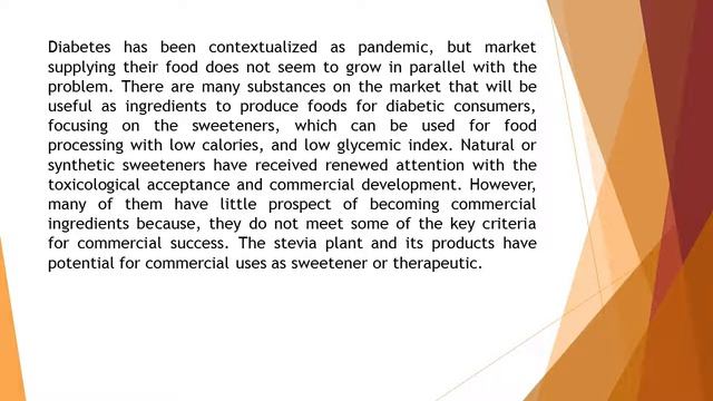 Stevia Derivative and its Potential Uses in Diabetic Directed Foods Review JN 31 1 20 смотреть онлайн